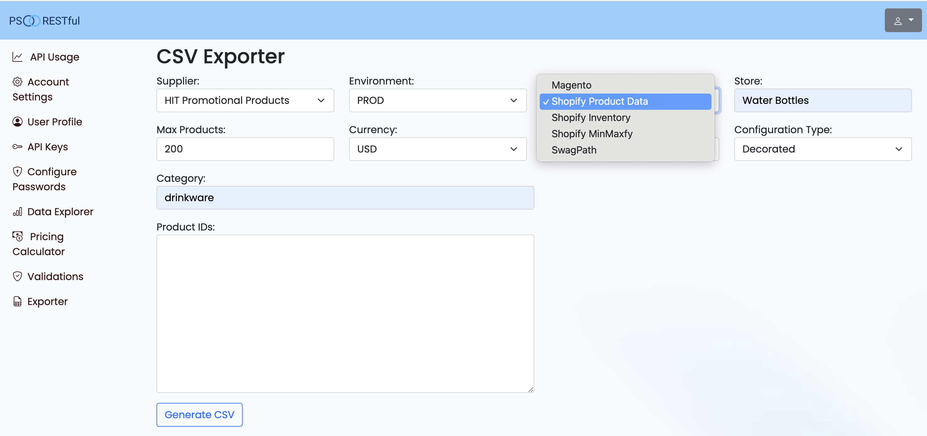 csv exporter