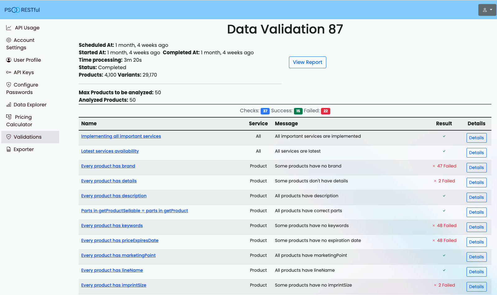 Data Validation Results