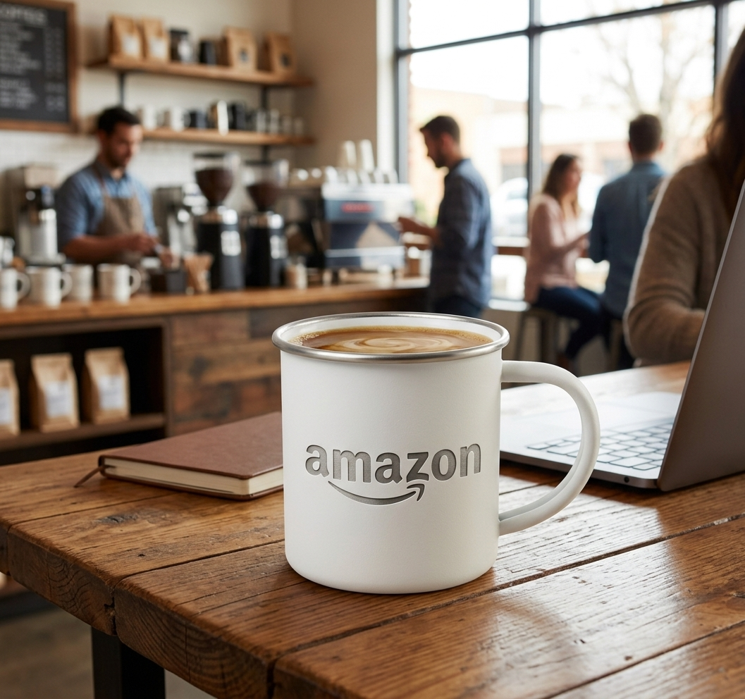 Lifestyle variation 2: decorated mug in a coffee shop