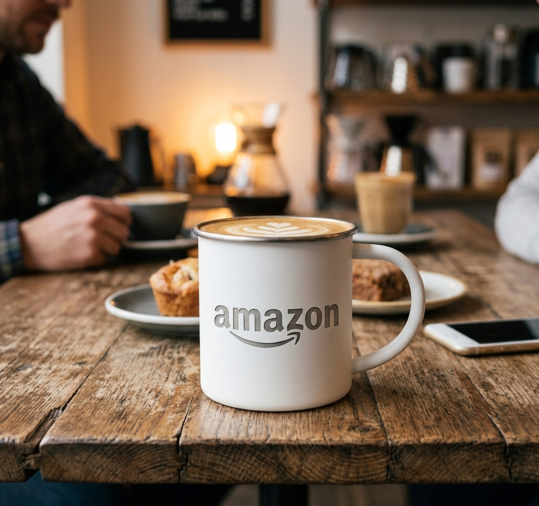 Lifestyle variation 4: decorated mug in a coffee shop