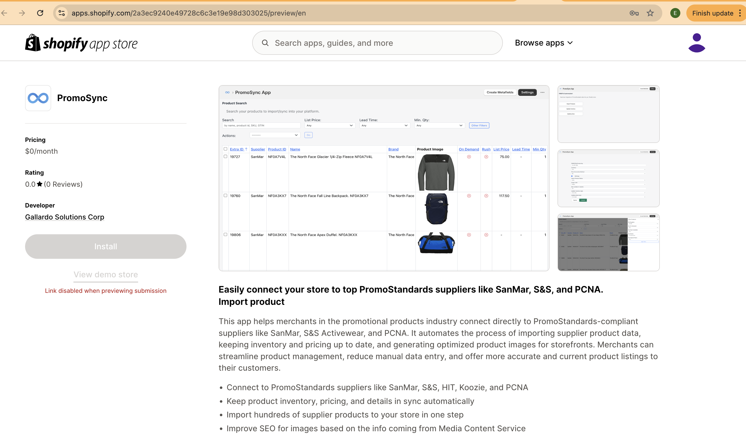 PromoSync Shopify App review View